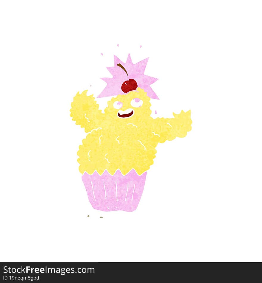 cartoon cupcake monster