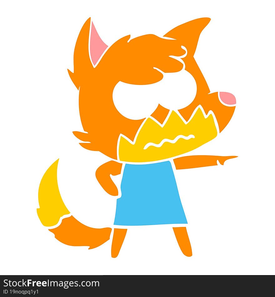 flat color style cartoon annoyed fox