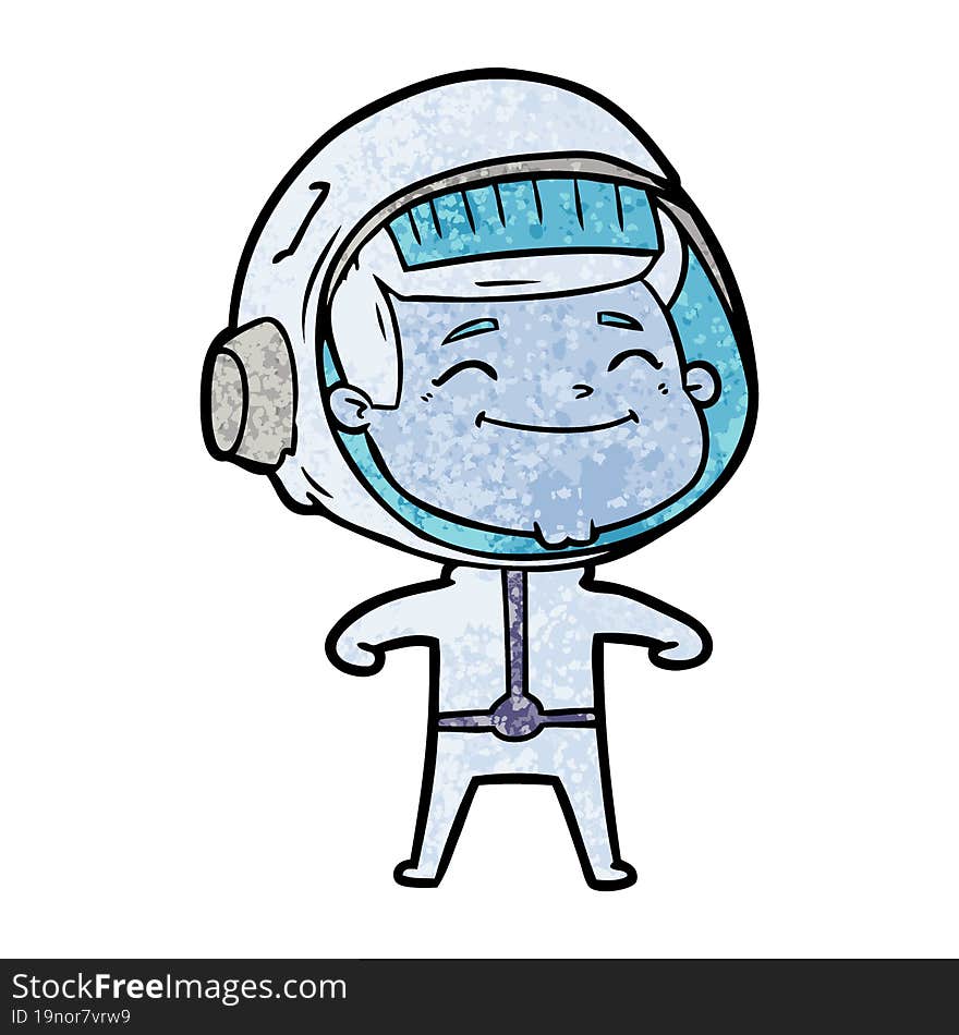 happy cartoon astronaut. happy cartoon astronaut