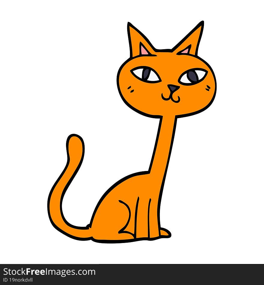 cartoon doodle cat