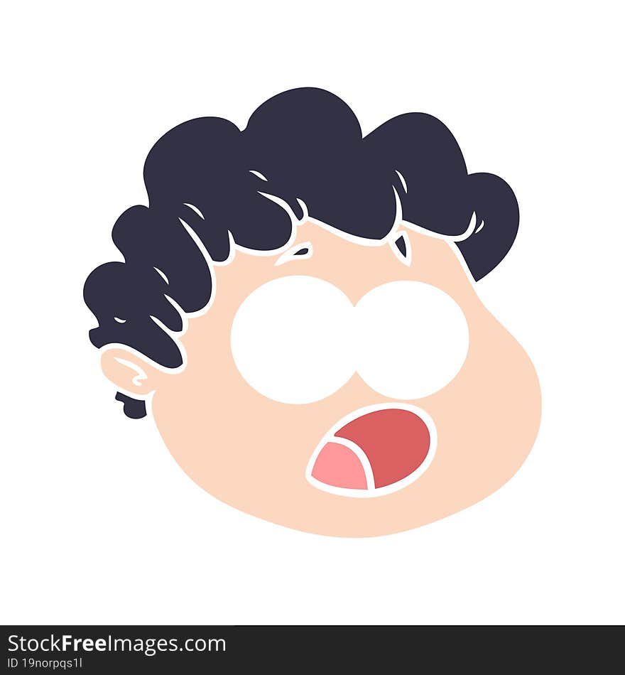 flat color style cartoon male face