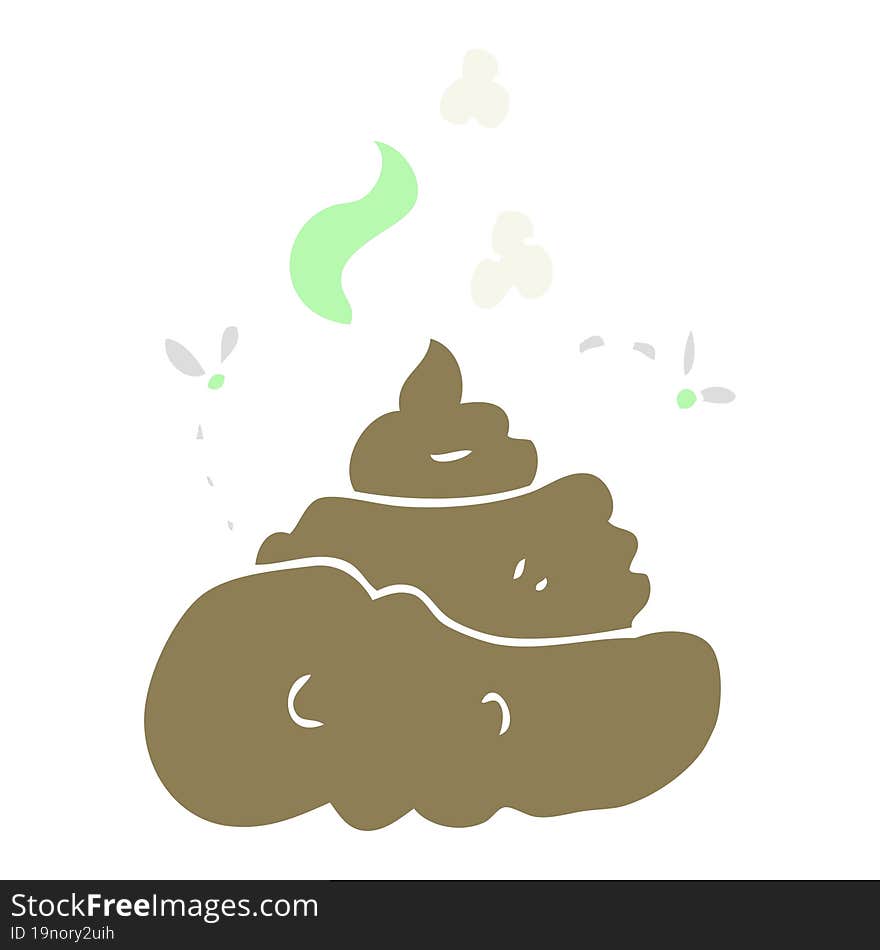 flat color illustration of a cartoon gross poop