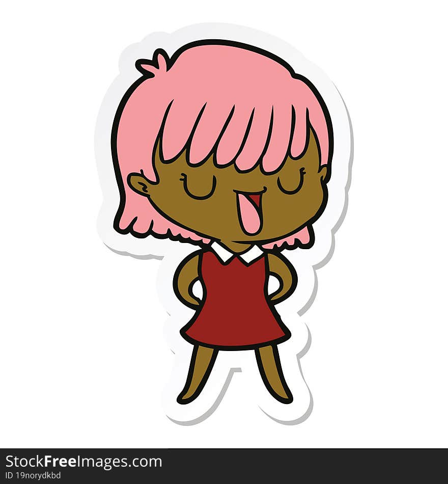 sticker of a cartoon woman