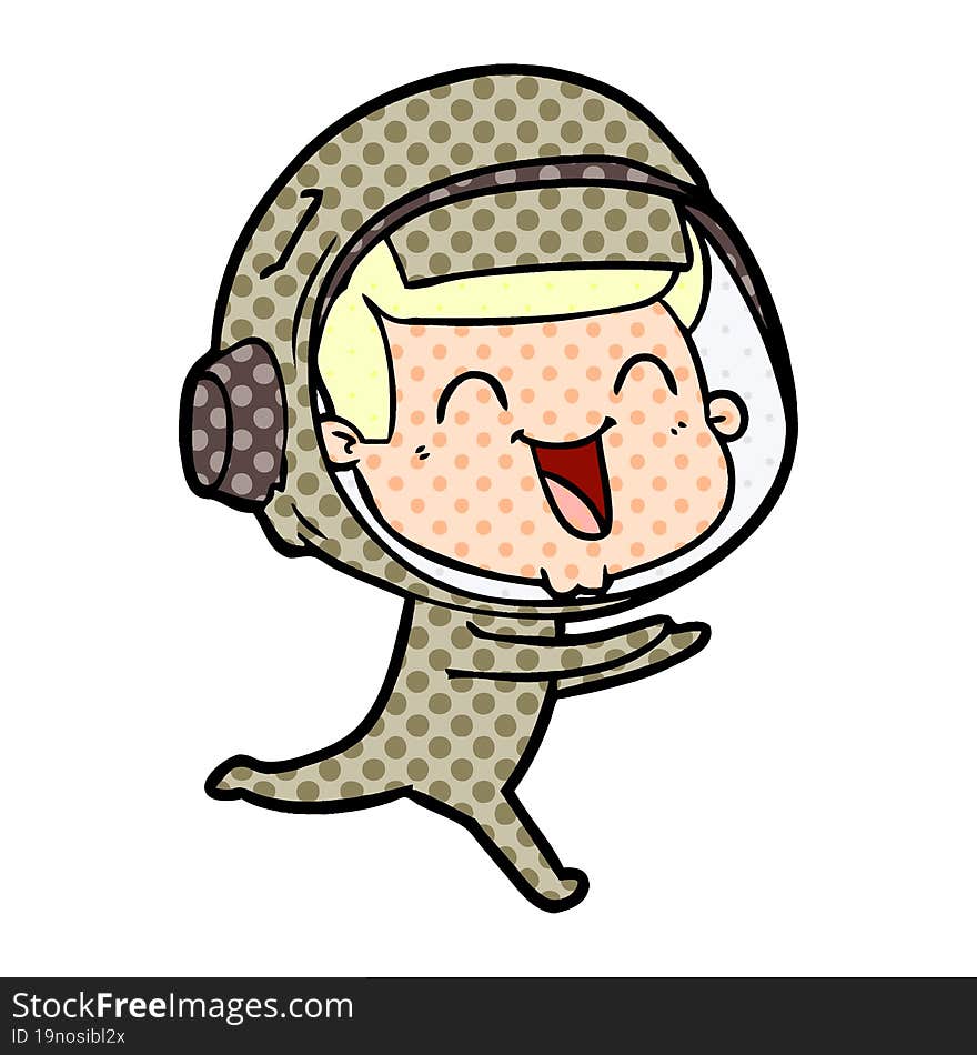 happy cartoon astronaut. happy cartoon astronaut