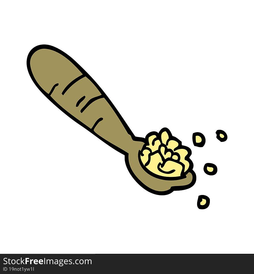 Cartoon Doodle Spoon Of Mash Potato