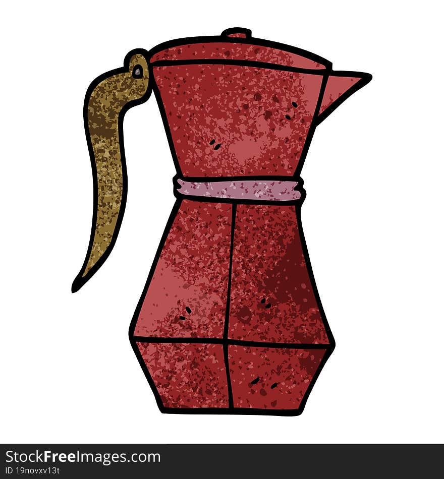 cartoon doodle espresso coffee pot