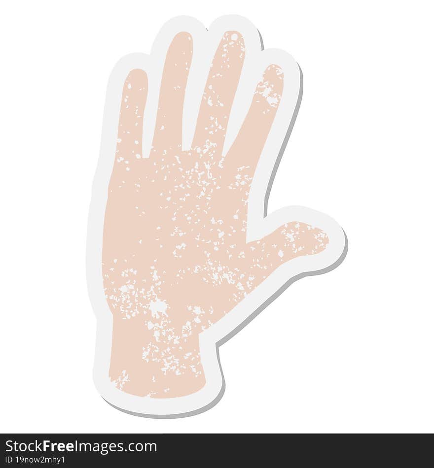 waving hand grunge sticker