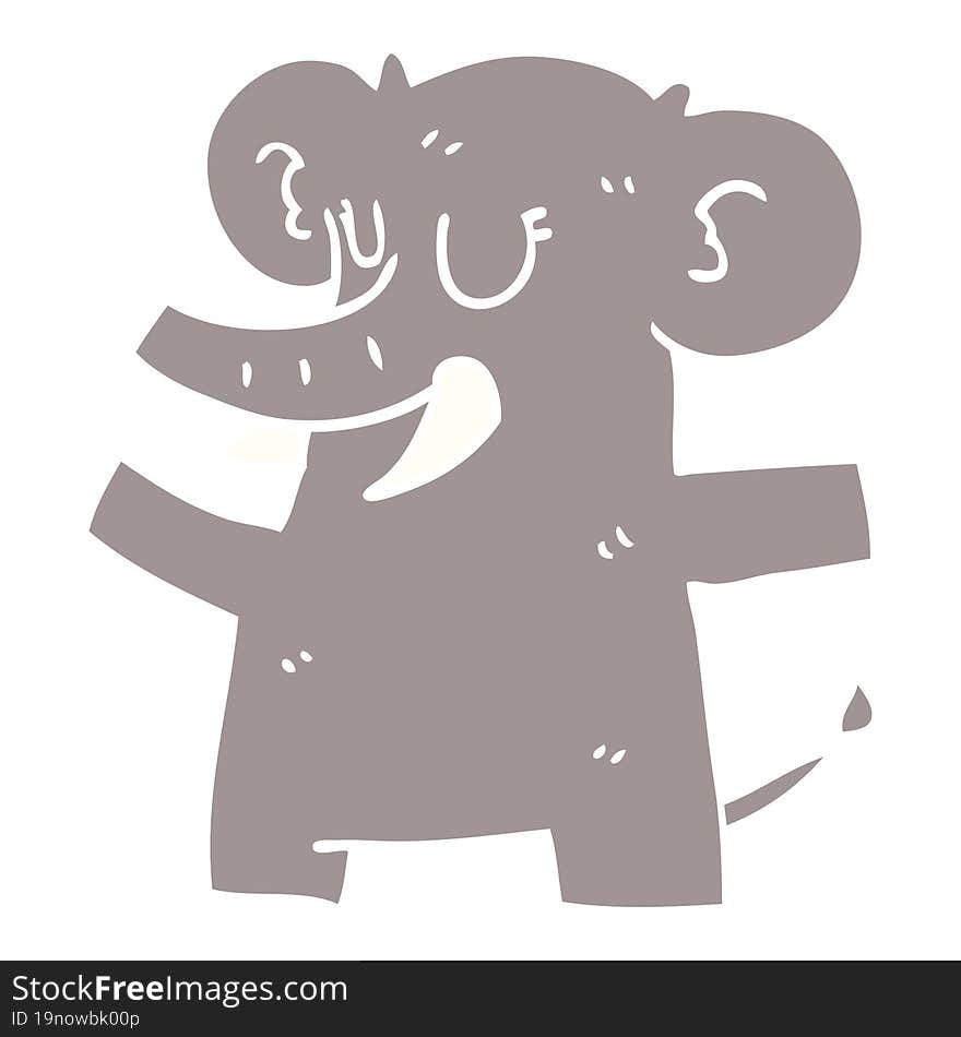 Cartoon Doodle Standing Elephant