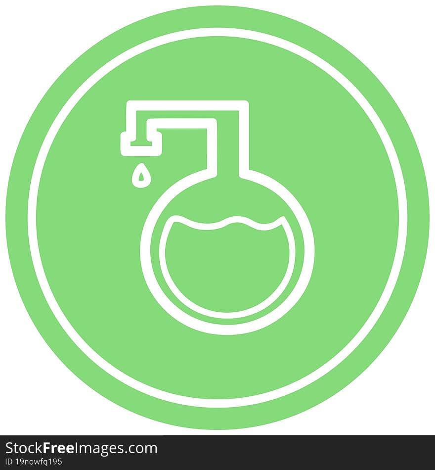 Chemical Vial Circular Icon