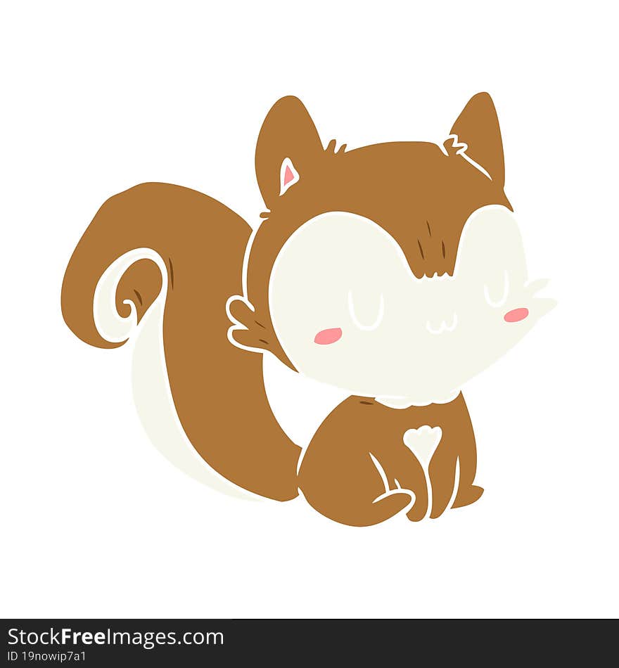 flat color style cartoon squirrel