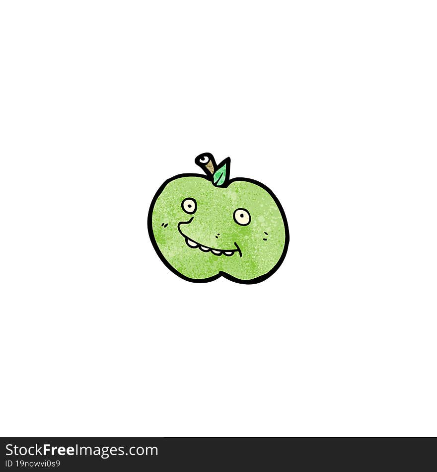 funny apple cartoon character