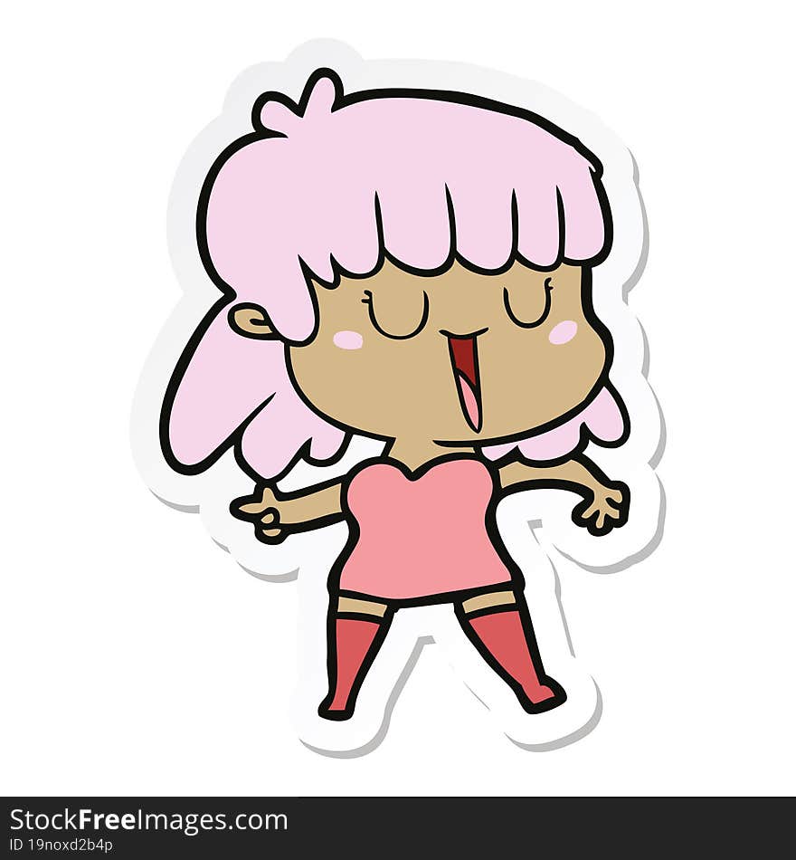 sticker of a cartoon woman