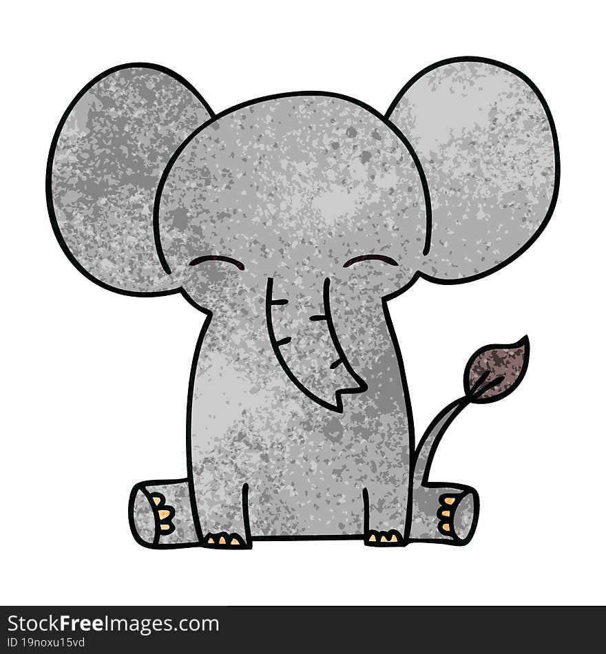 quirky hand drawn cartoon elephant