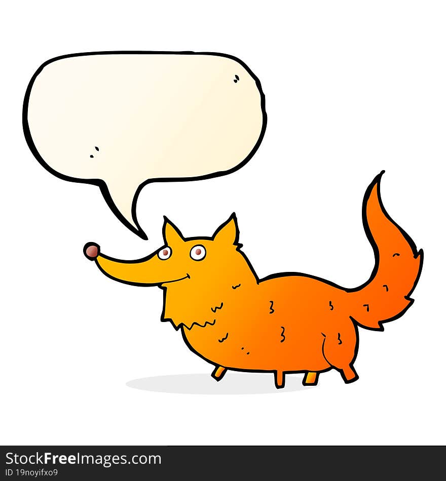 Cartoon Little Dog With Speech Bubble