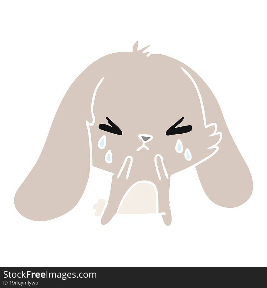 cartoon of cute kawaii sad bunny