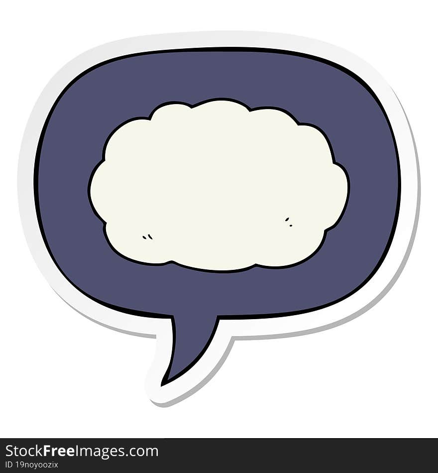 Cartoon Cloud And Speech Bubble Sticker