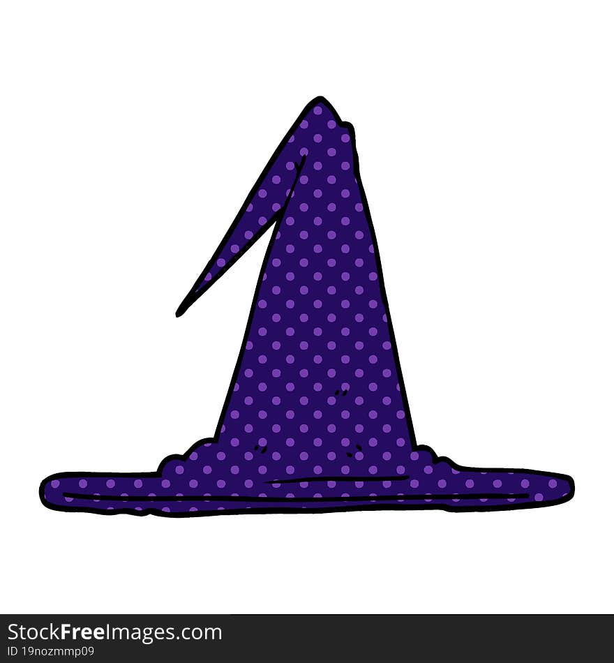 cartoon doodle witch hat