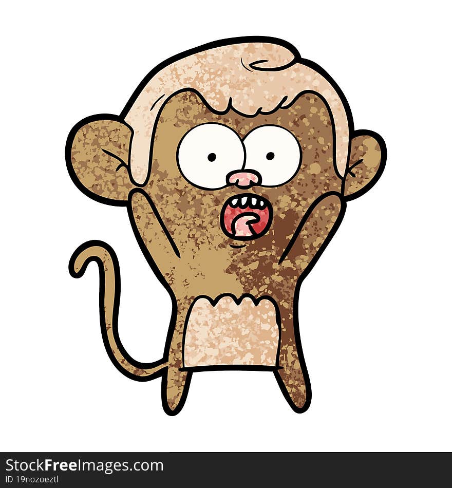 cartoon shocked monkey. cartoon shocked monkey