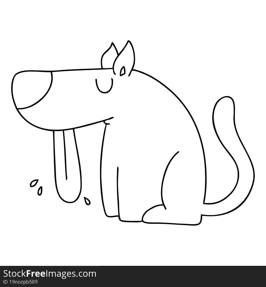 quirky line drawing cartoon dog