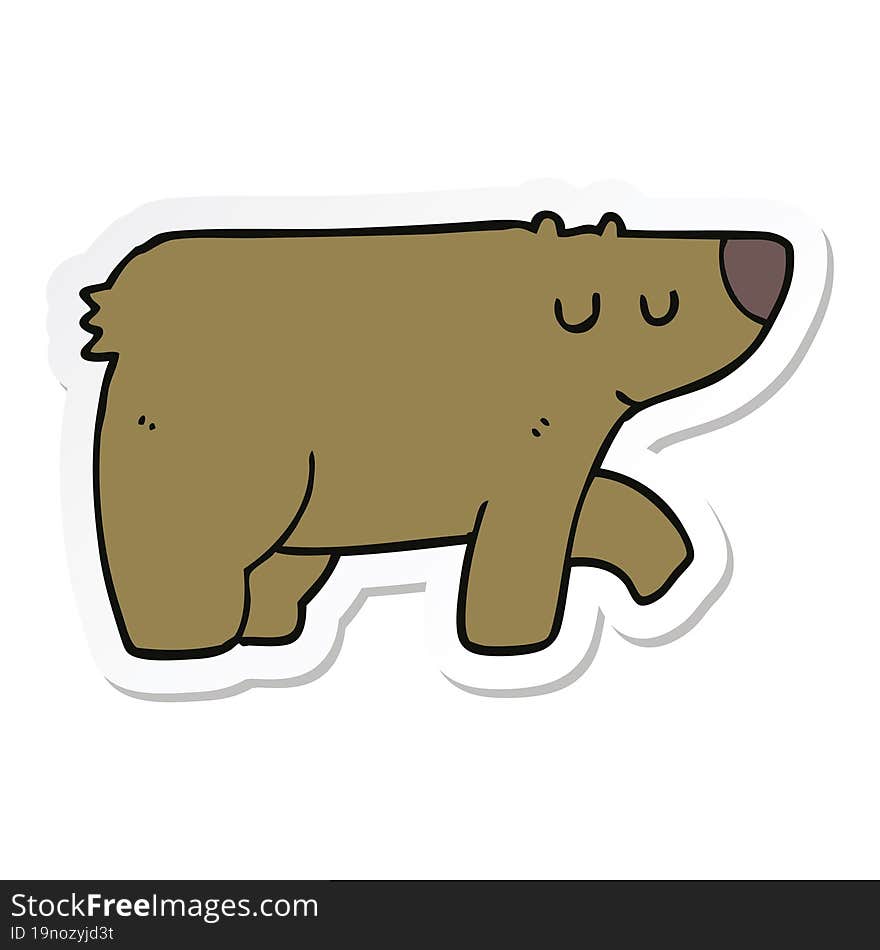 Sticker Of A Cartoon Bear