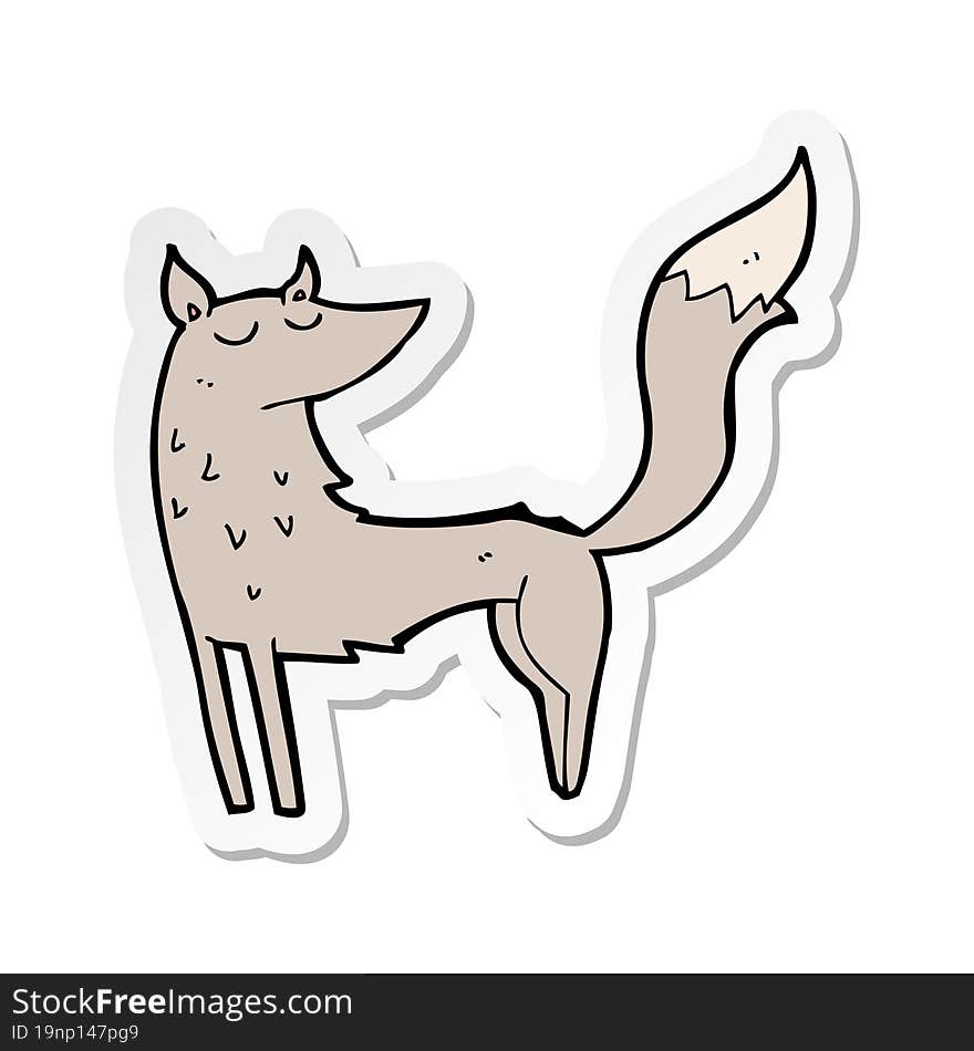 sticker of a cartoon wolf