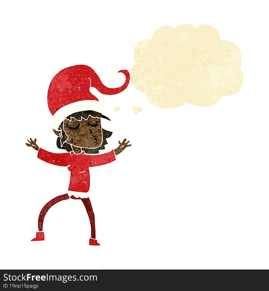 Santa S Helper Cartoon With Thought Bubble