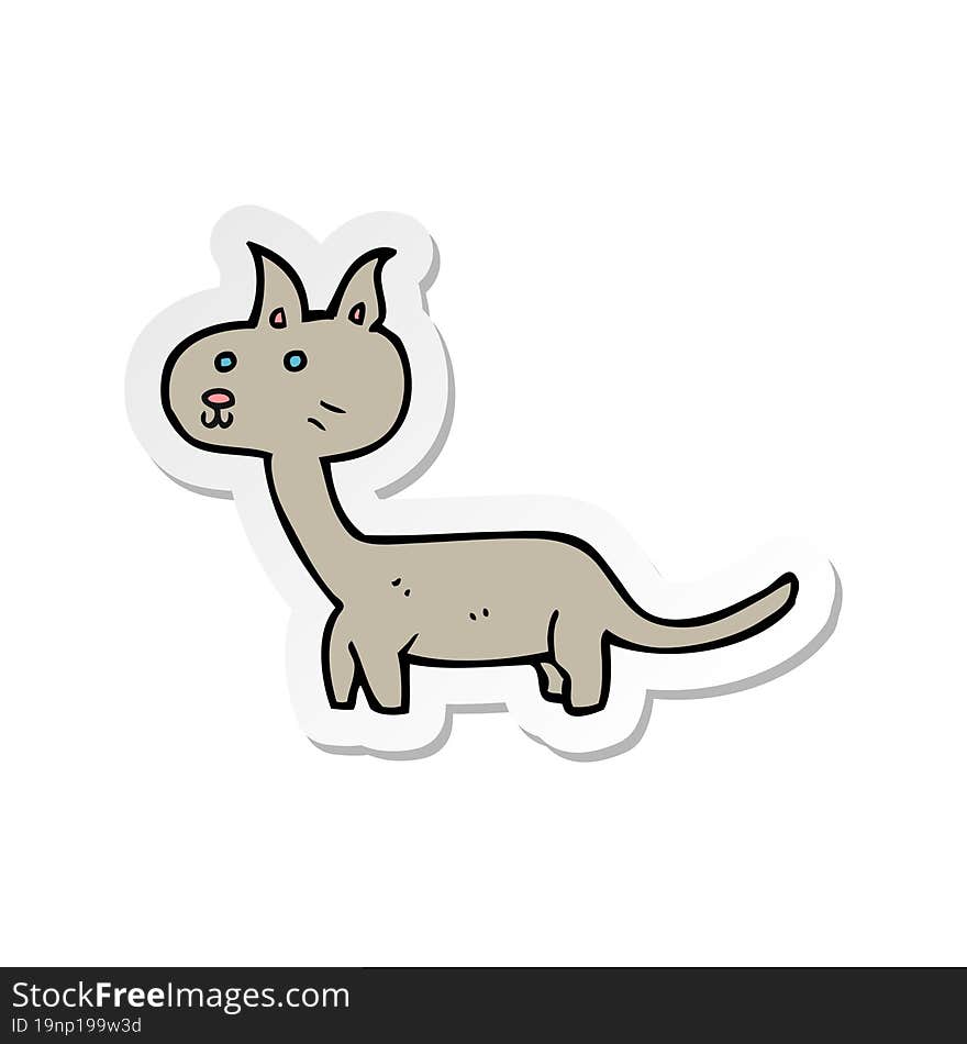 Sticker Of A Cartoon Cat