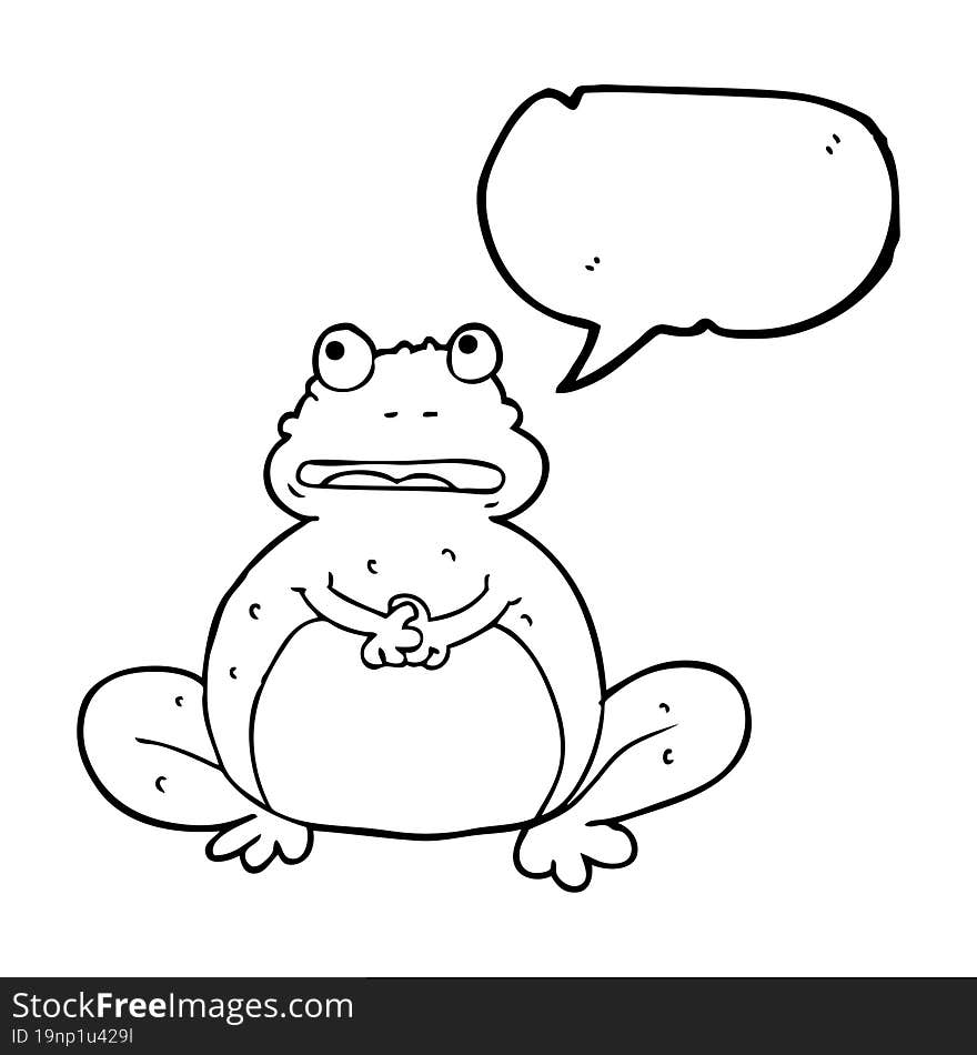 freehand drawn speech bubble cartoon frog