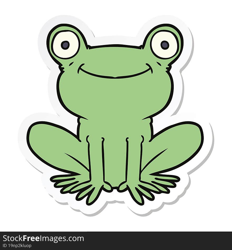 sticker of a cartoon frog