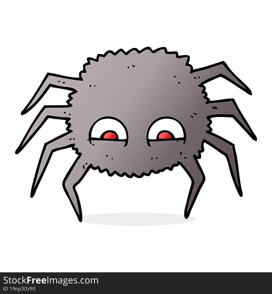 freehand drawn cartoon spider