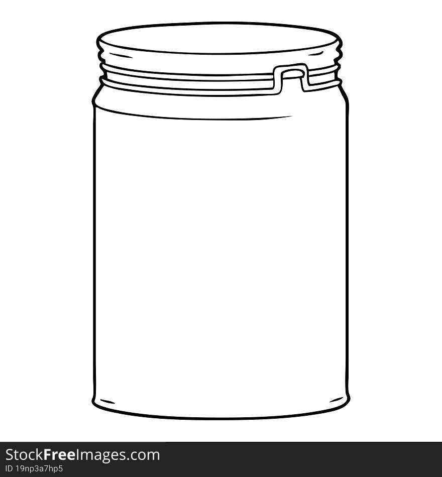 cartoon empty glass jar. cartoon empty glass jar