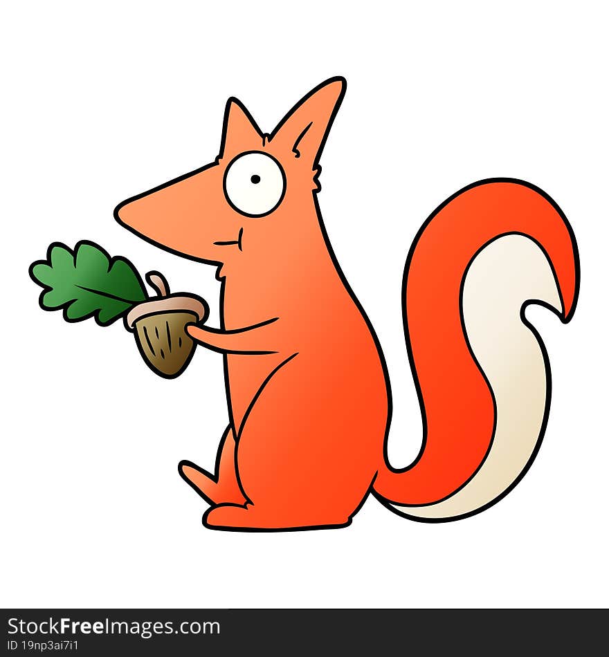 cartoon squirrel with acorn. cartoon squirrel with acorn