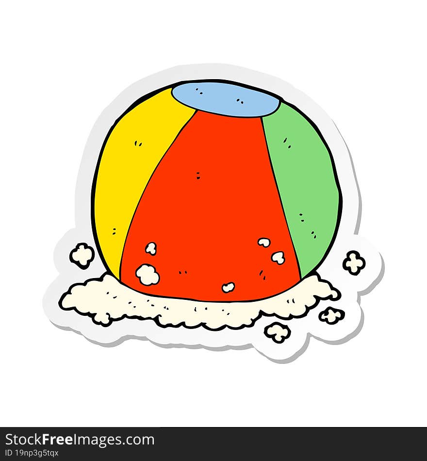 sticker of a cartoon beach ball