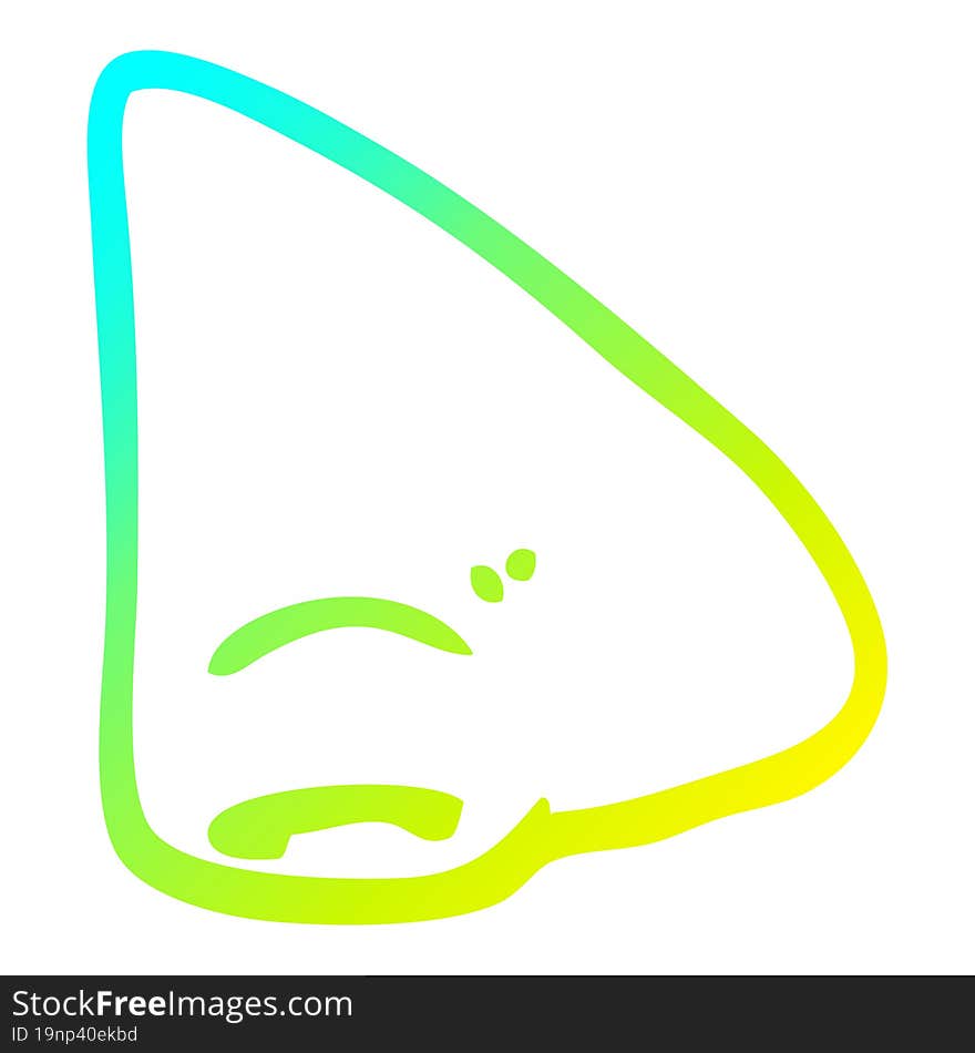 Cold Gradient Line Drawing Cartoon Nose