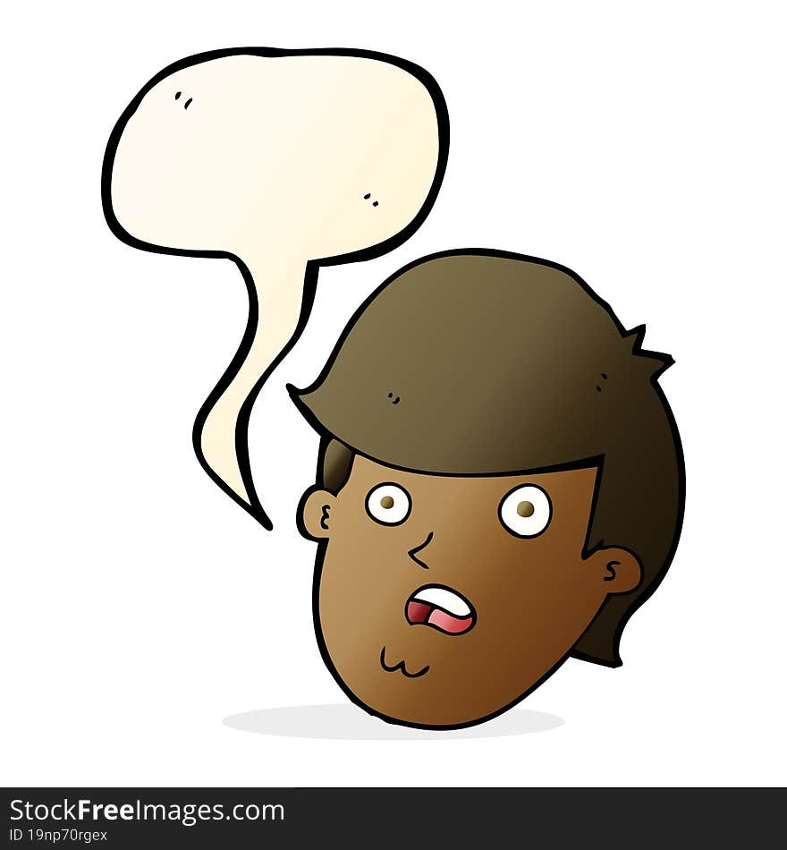 cartoon man with big chin with speech bubble