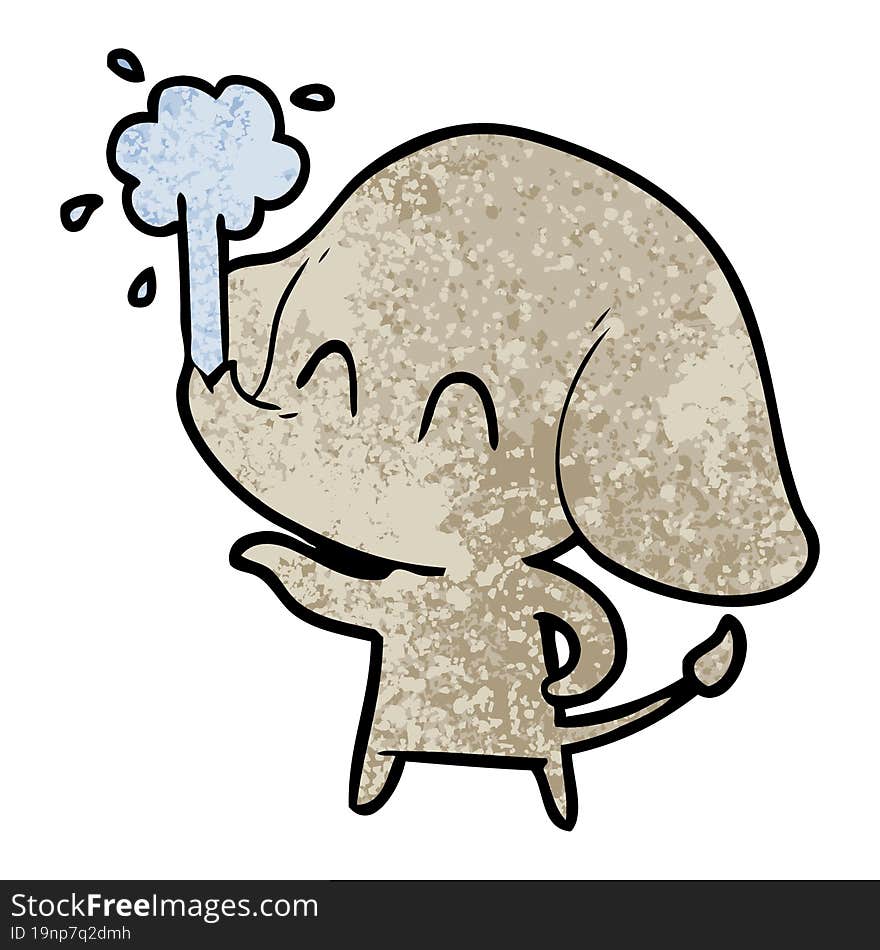 cute cartoon elephant spouting water. cute cartoon elephant spouting water