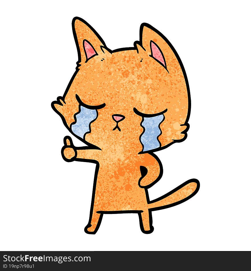 crying cartoon cat. crying cartoon cat