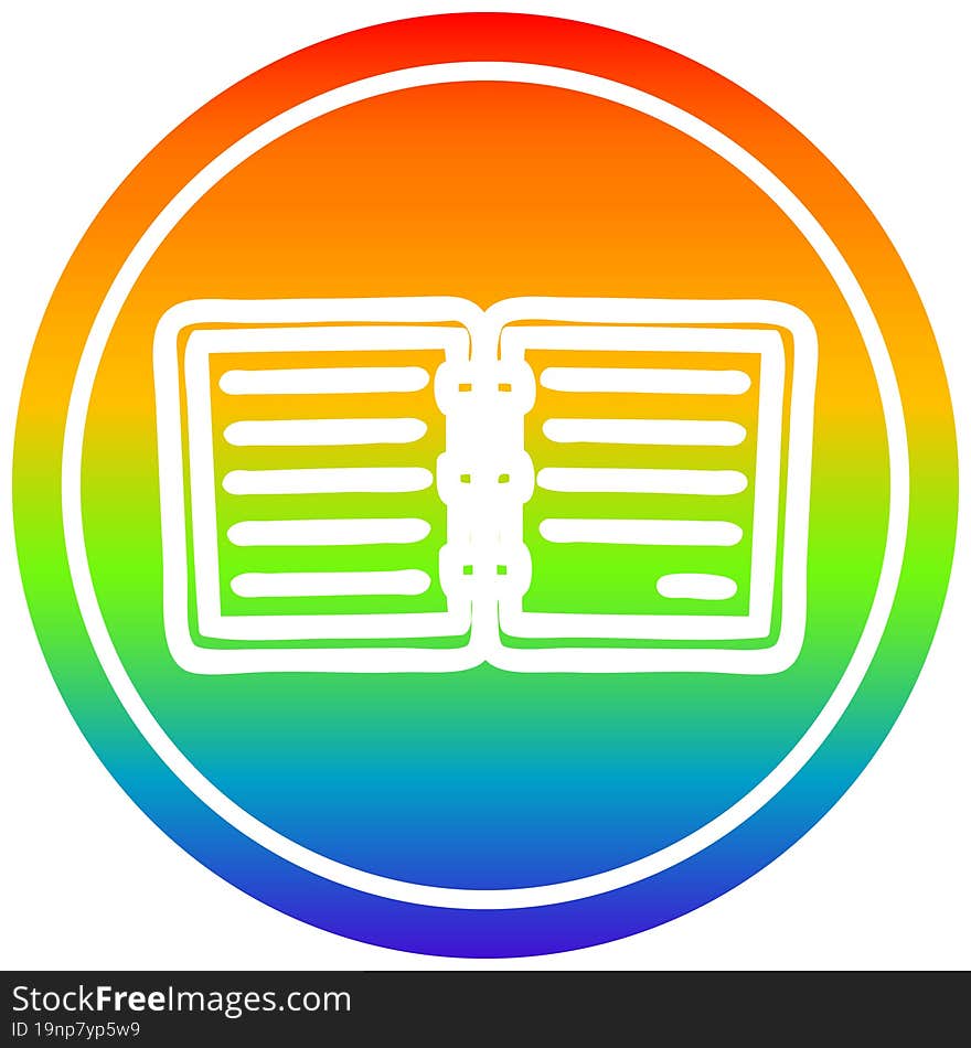 note book circular in rainbow spectrum