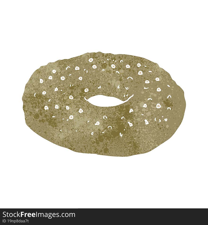 retro cartoon bagel