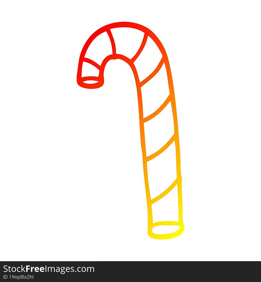 warm gradient line drawing cartoon striped candy cane