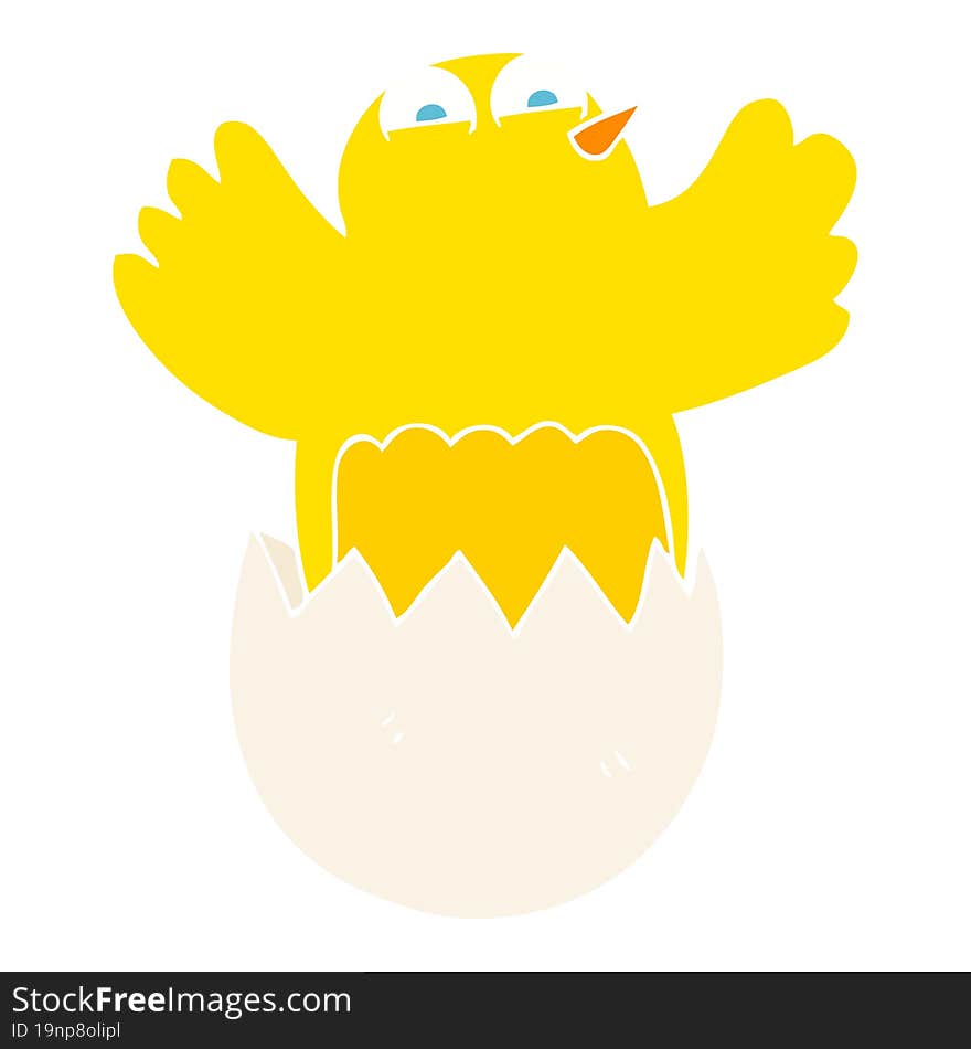 flat color illustration of hatching egg. flat color illustration of hatching egg