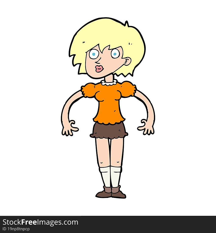 Cartoon Suprised Woman