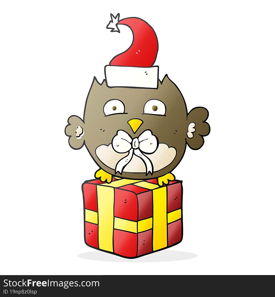 cartoon christmas owl