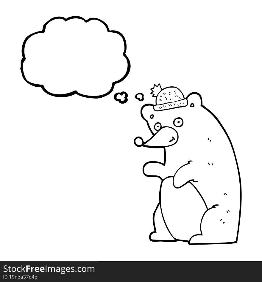 thought bubble cartoon bear