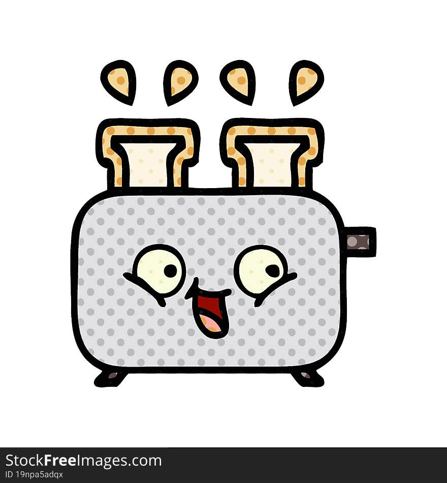 comic book style cartoon of a of a toaster