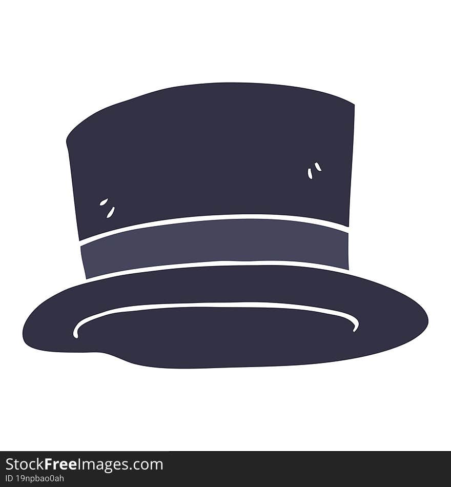 flat color illustration of top hat. flat color illustration of top hat