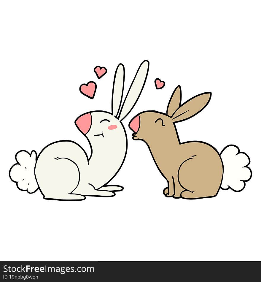 cartoon rabbits in love. cartoon rabbits in love