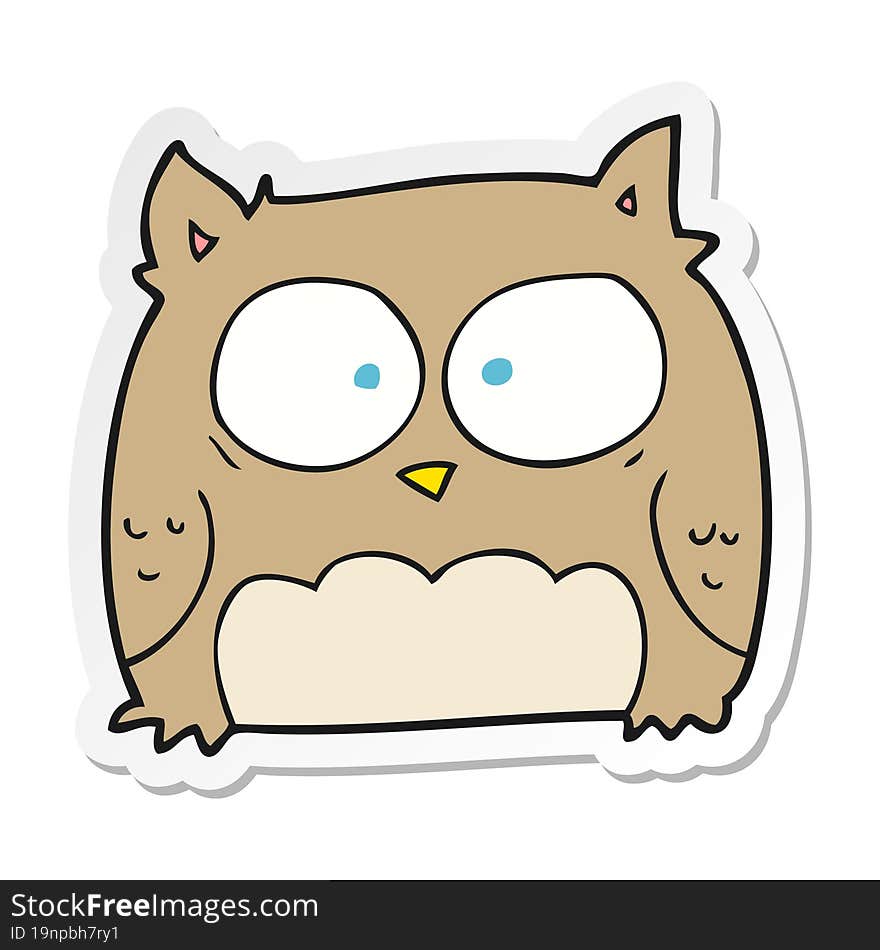 sticker of a cartoon owl