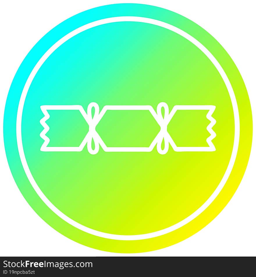 christmas cracker circular icon with cool gradient finish. christmas cracker circular icon with cool gradient finish