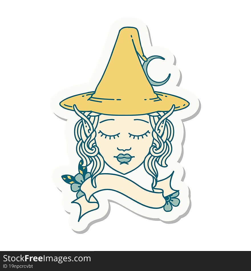 elf mage character face sticker